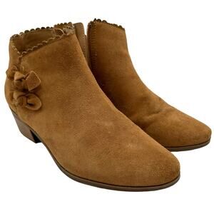 Jack Rogers Kali Tan Suede Bow Bootie Women's Size 6M Good Used Condition